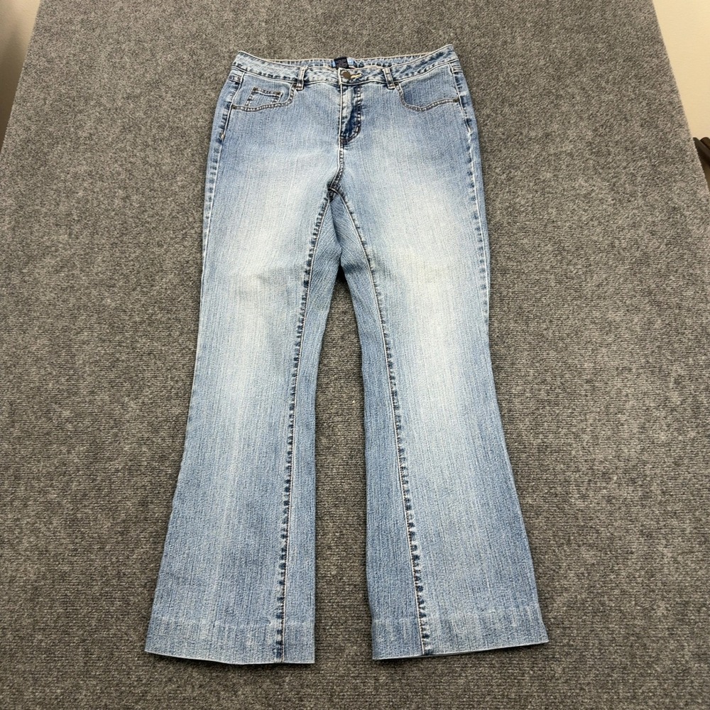 Westport Jeans Women 16 Blue Cotton Blend Light Wash Stretch Flare Casual‎ Y2K
